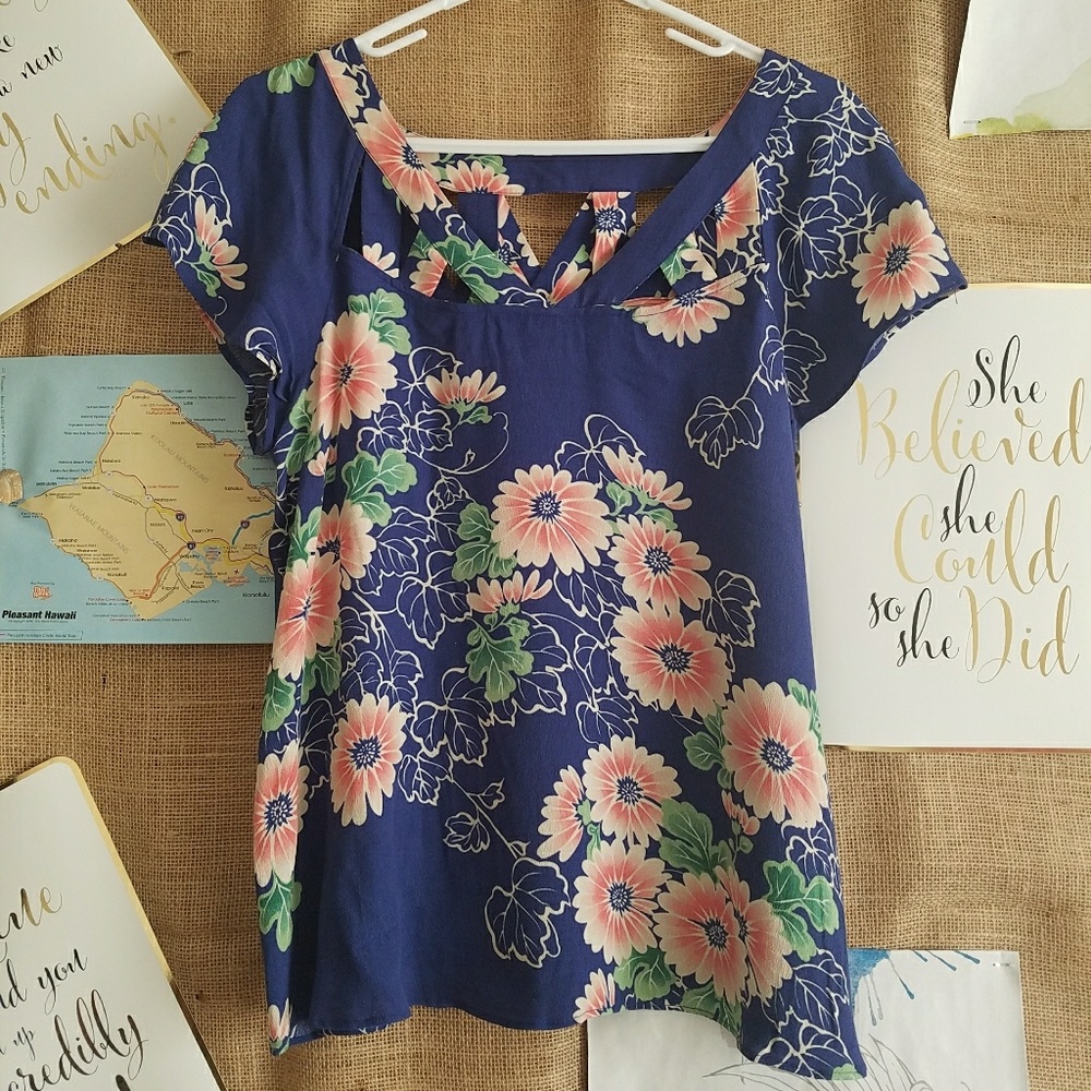 Anthropologie Maeve Floral print v-neck blouse